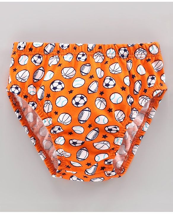 Babyhug 100% Cotton Antibacterial Brief Pack of 3 - Blue Orange