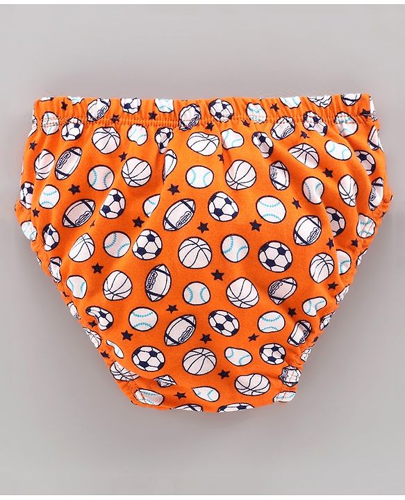Babyhug 100% Cotton Antibacterial Brief Pack of 3 - Blue Orange
