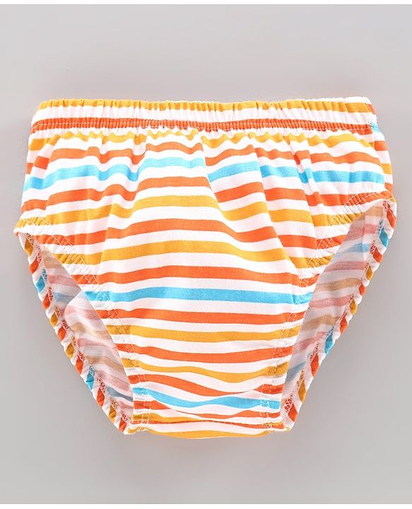 Babyhug 100% Cotton Antibacterial Brief Pack of 3 - Blue Orange