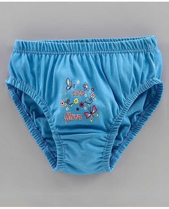Babyhug 100% Cotton Antibacterial Panties Floral Print Pack of 3 - Blue White