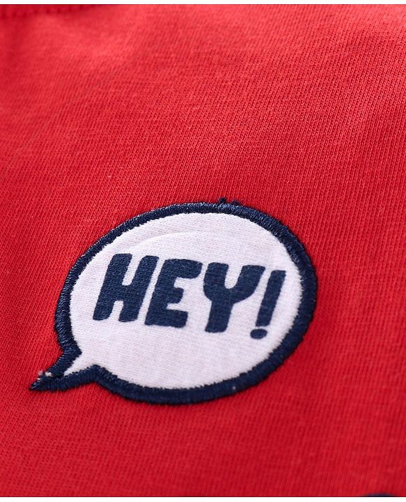 Babyhug Half Sleeves Anti Bacterial & Biowashed Tee Dolphin Print - Red