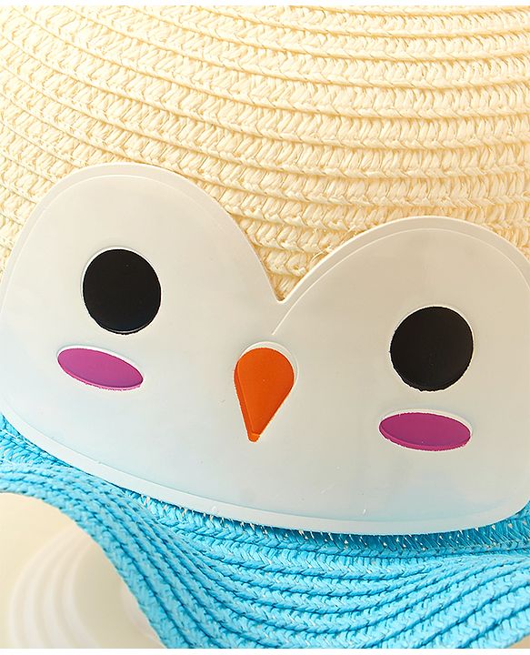 Babyhug Owl Design Hat Blue - Circumference 54 cm