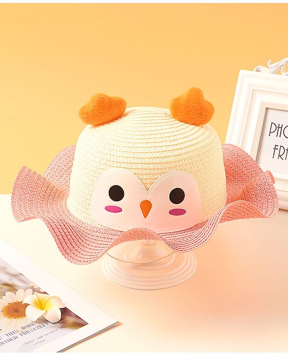 Babyhug Owl Print Hat Pink - Circumference 54 cm