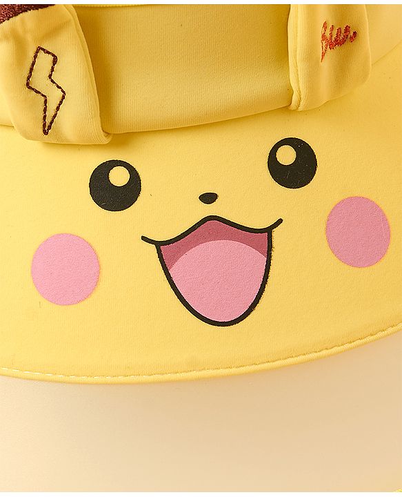 Babyhug Summer Cap Animal Face Print Yellow - Circumference 57 cm