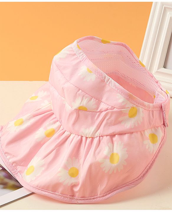 Babyhug Hat Floral Print Pink - Circumference  57 cm
