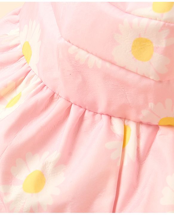 Babyhug Hat Floral Print Pink - Circumference  57 cm