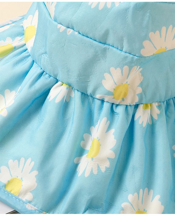 Babyhug Hat Floral Print Blue - Circumference  57 cm