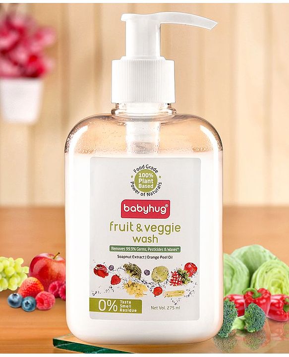 Babyhug 100% Plant Based Fruit & Veggie Wash - 275 ml