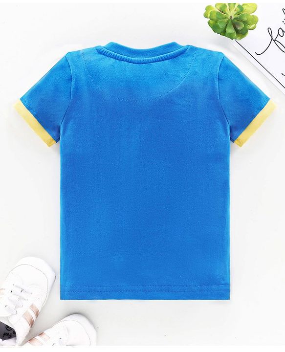 Babyhug Half Sleeves Tee Text Print - Blue