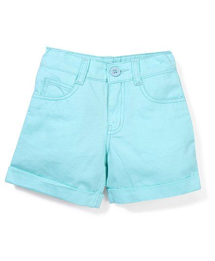 Babyhug Plain Shorts - Aqua