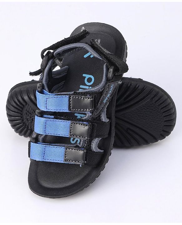 Pine Kids Sandals With Triple Velcro Closure - Blue Black