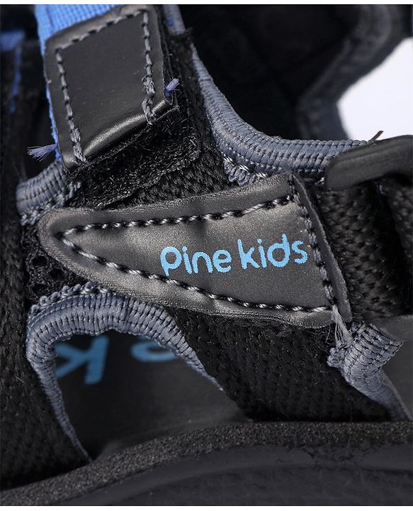 Pine Kids Sandals With Triple Velcro Closure - Blue Black