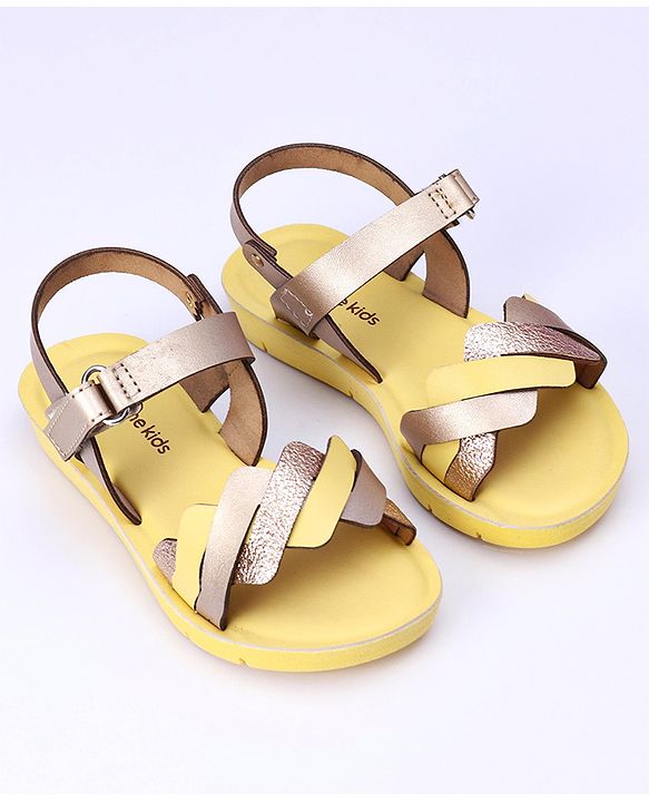 Pine Kids Sandals With Velcro Closure - Yellow