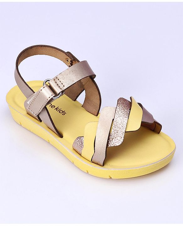 Pine Kids Sandals With Velcro Closure - Yellow