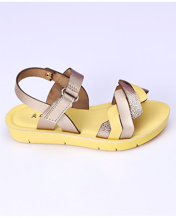 Pine Kids Sandals With Velcro Closure - Yellow