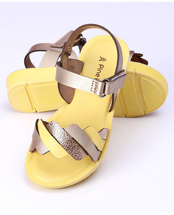 Pine Kids Sandals With Velcro Closure - Yellow