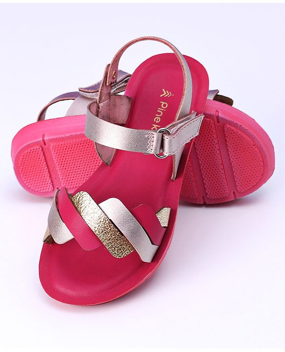 Pine Kids Sandals With Velcro Closure - Fuchsia
