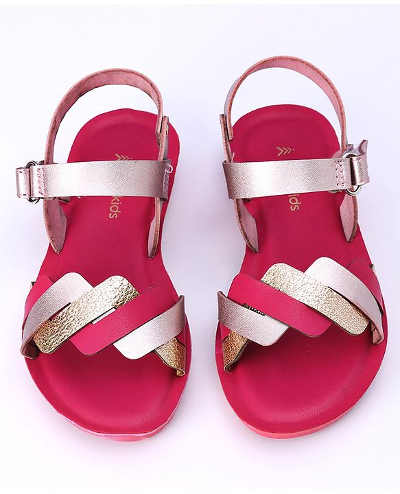 Pine Kids Sandals With Velcro Closure - Fuchsia