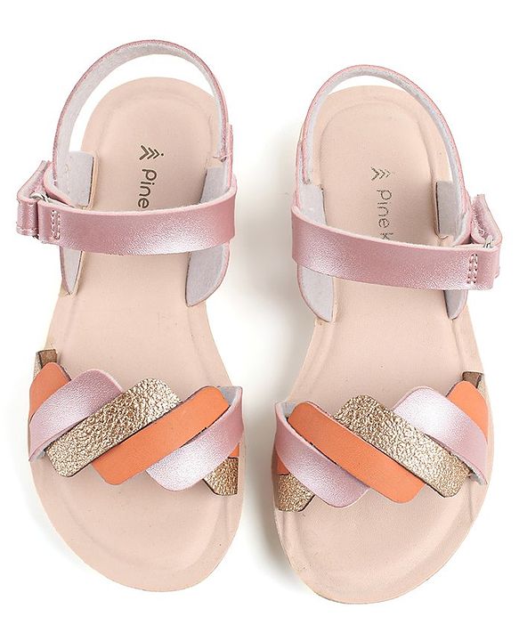 Pine Kids Sandals With Velcro Closure - Yellow