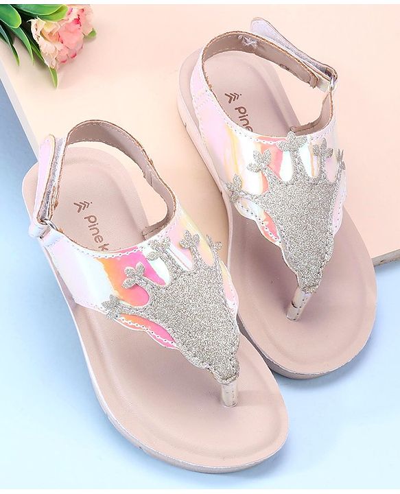 Pine Kids Sandals With Velcro Closure - Light Pink