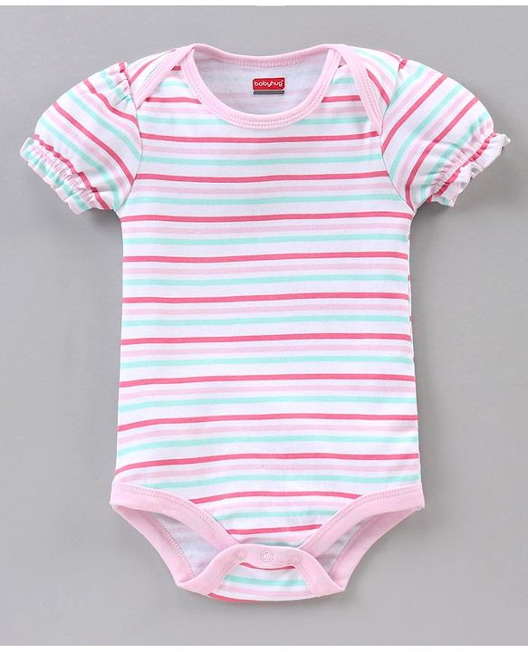 Babyhug 100% Cotton Puff Sleeves Onesies Pack of 5 - Multicolour