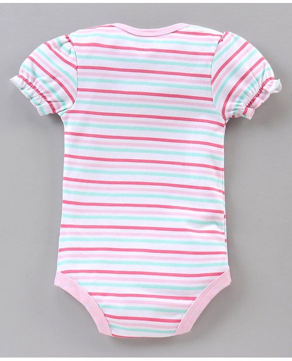 Babyhug 100% Cotton Puff Sleeves Onesies Pack of 5 - Multicolour
