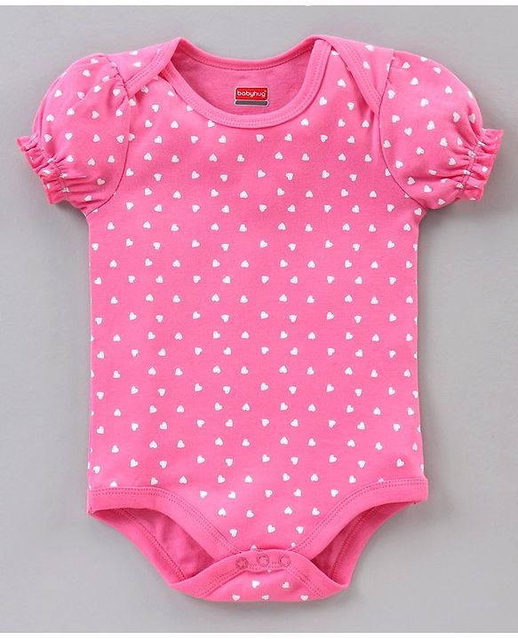 Babyhug 100% Cotton Puff Sleeves Onesies Pack of 5 - Multicolour