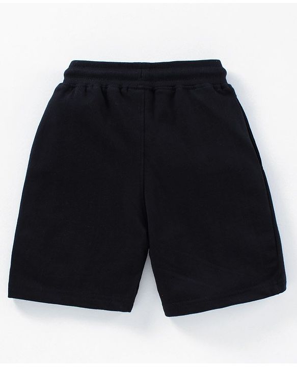 Pine Kids 100%Cotton Above Knee Length Biowashed Shorts With Drawstring Pack of 2 - Red Black