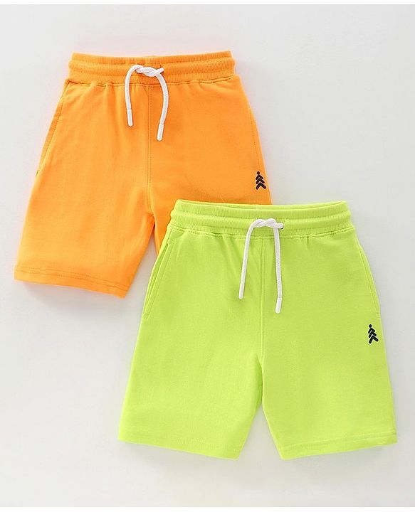 Pine Kids Biowash Shorts Pack of 2 - Orange Green