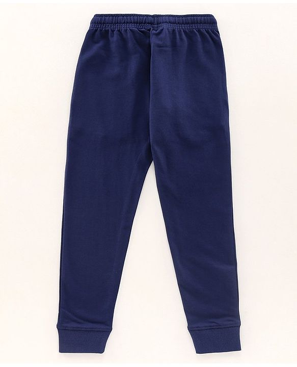 Pine Kids Full Length 100% Cotton Biowashed Solid Lounge Pants Pack Of 2 - Red Blue