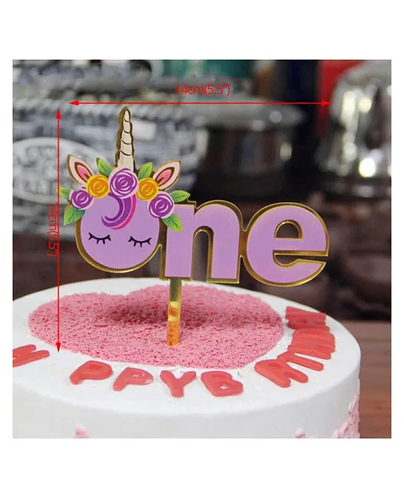 Partymane Unicorn Theme Cake Topper for Birthday Decoration (Multicolour) :  Amazon.in: Toys & Games
