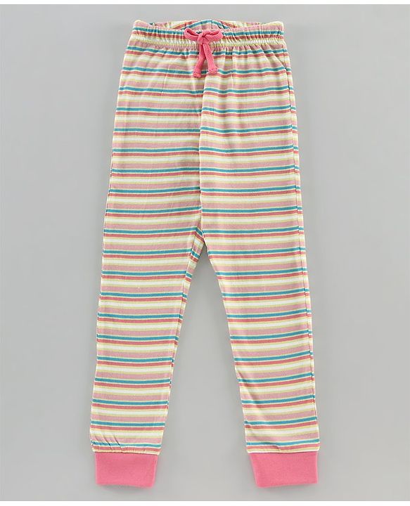 Pine Kids Full Sleeves Biowashed Night Suit Space Print Striped - Yellow