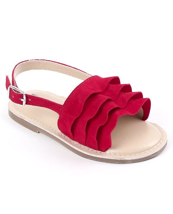 Pine Kids Party Wear Sandals - Red