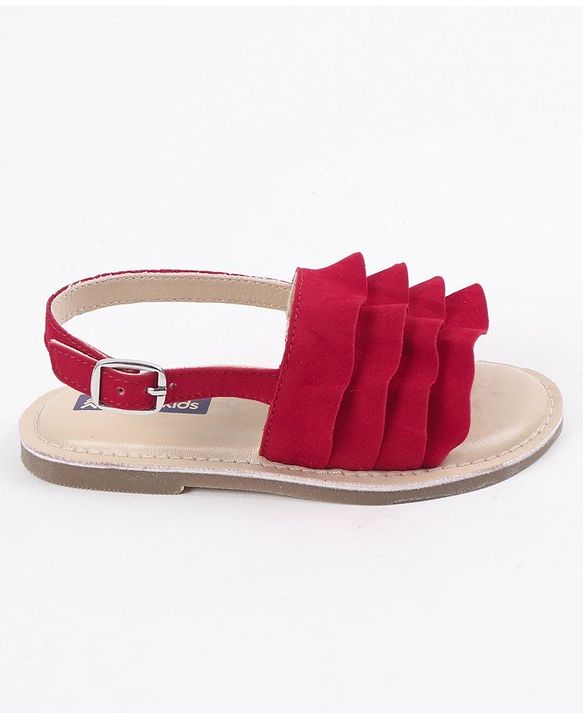 Pine Kids Party Wear Sandals - Red