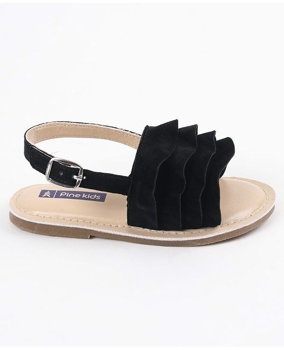 Pine Kids Party Wear Sandals - Black