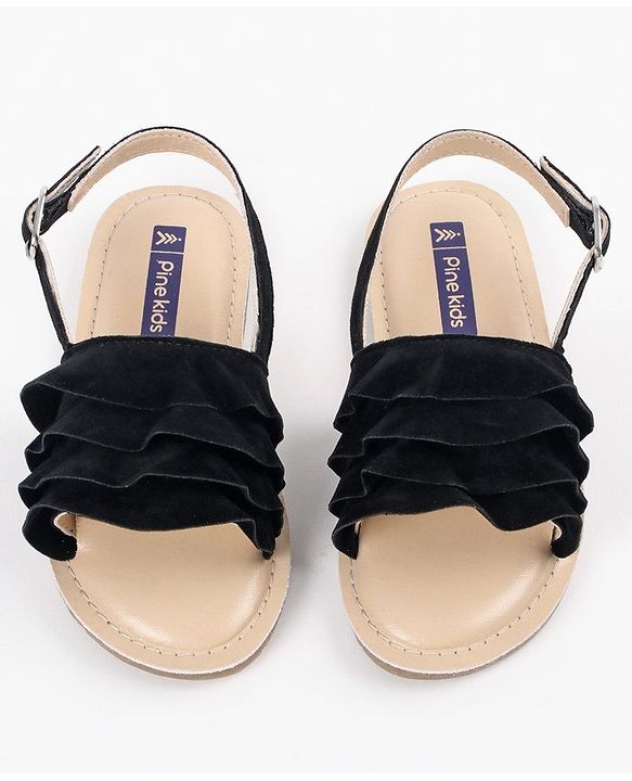 Pine Kids Party Wear Sandals - Black