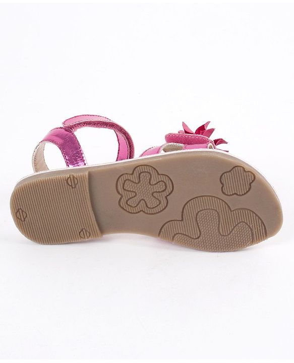 Pine Kids Party Wear Sandals Floral Detail - Pink