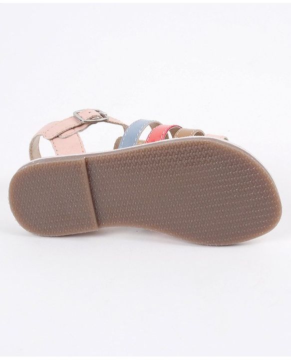 Pine Kids Party Wear Sandals - Pink & Multicolor