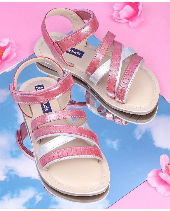 Pine Kids Party Wear Flat Sandals - Pink