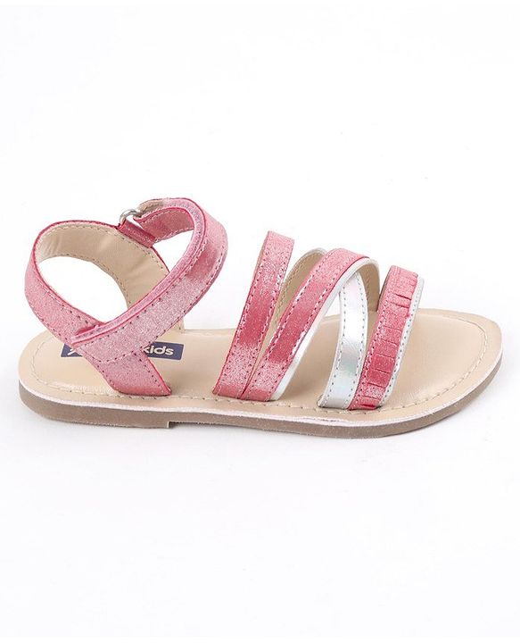 Pine Kids Party Wear Flat Sandals - Pink