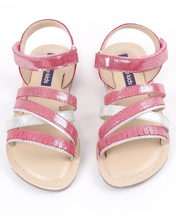 Pine Kids Party Wear Flat Sandals - Pink