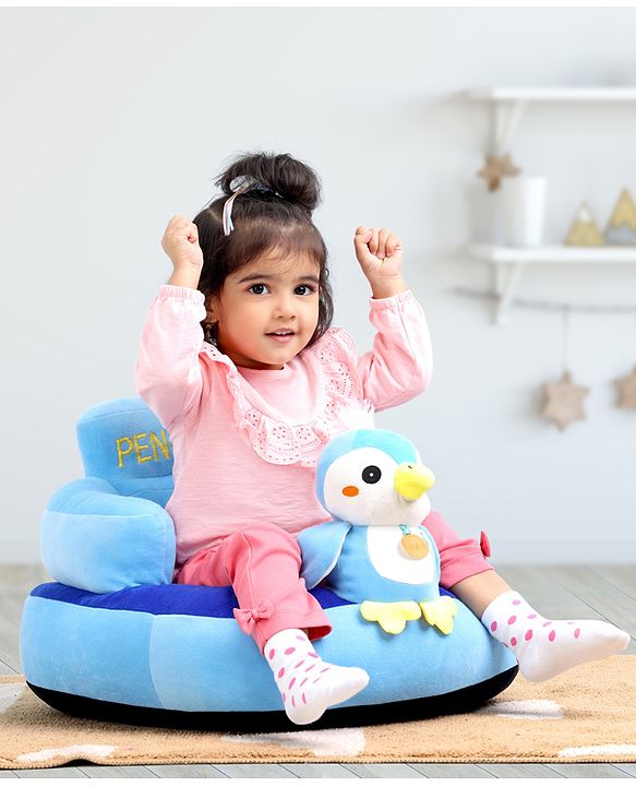 Babyhug Kids Penguin Shaped Sofa Chair - Blue
