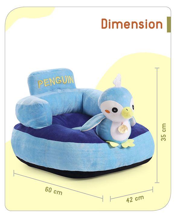 Babyhug Kids Penguin Shaped Sofa Chair - Blue