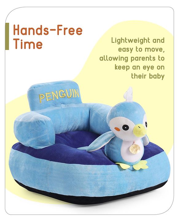 Babyhug Kids Penguin Shaped Sofa Chair - Blue