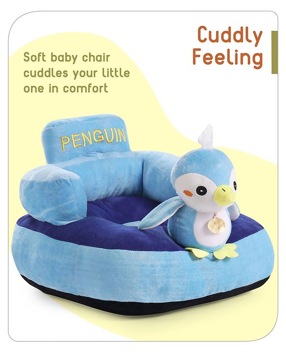 Babyhug Kids Penguin Shaped Sofa Chair - Blue