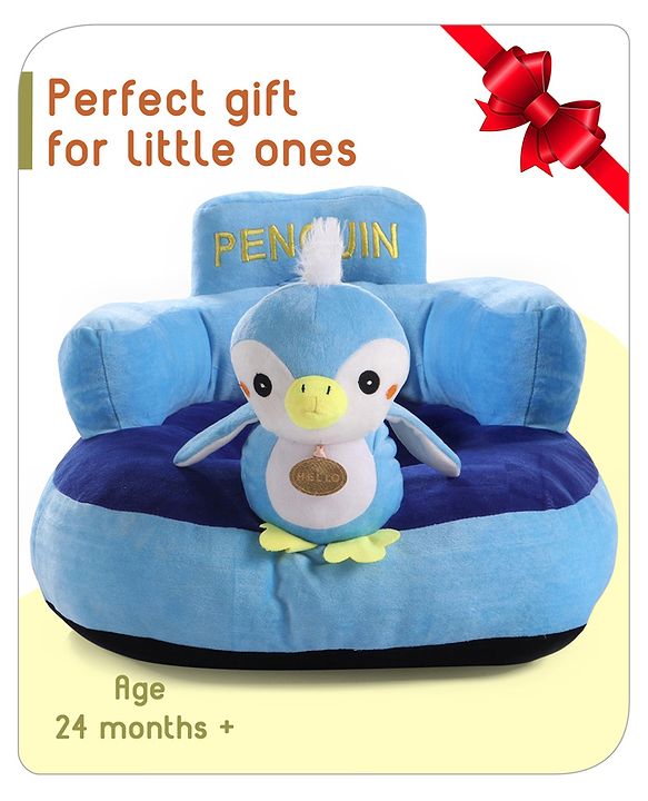 Babyhug Kids Penguin Shaped Sofa Chair - Blue