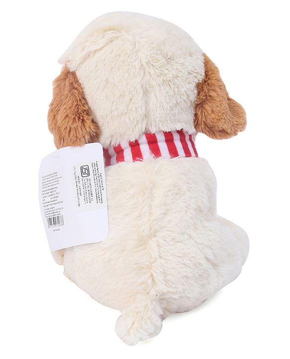 Babyhug Baby Puppy Soft Toy Cream - Height 22 cm