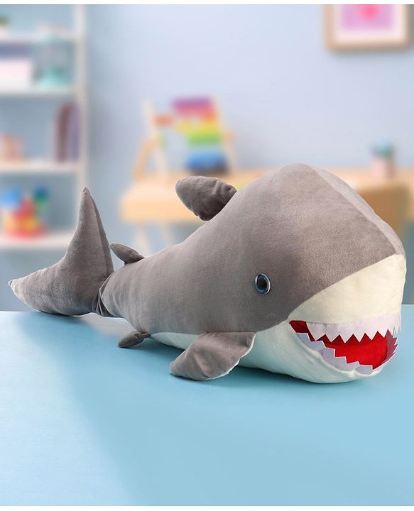 Babyhug Shark Soft Toy Grey - Length 100 cm