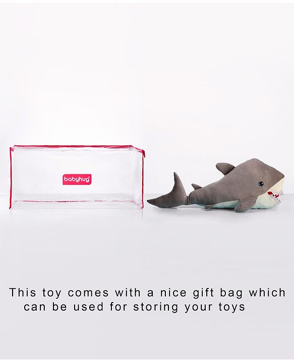 Babyhug Shark Soft Toy Grey - Length 100 cm