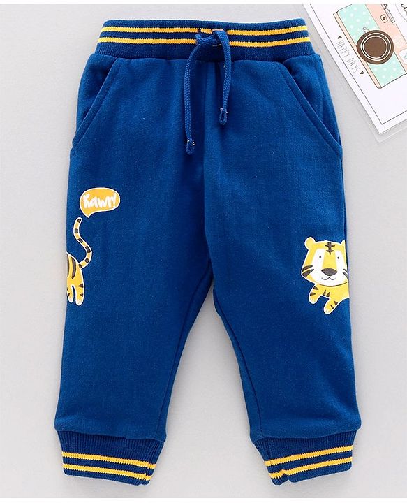 Babyhug Full Length Lounge Pant Tiger Print - Blue